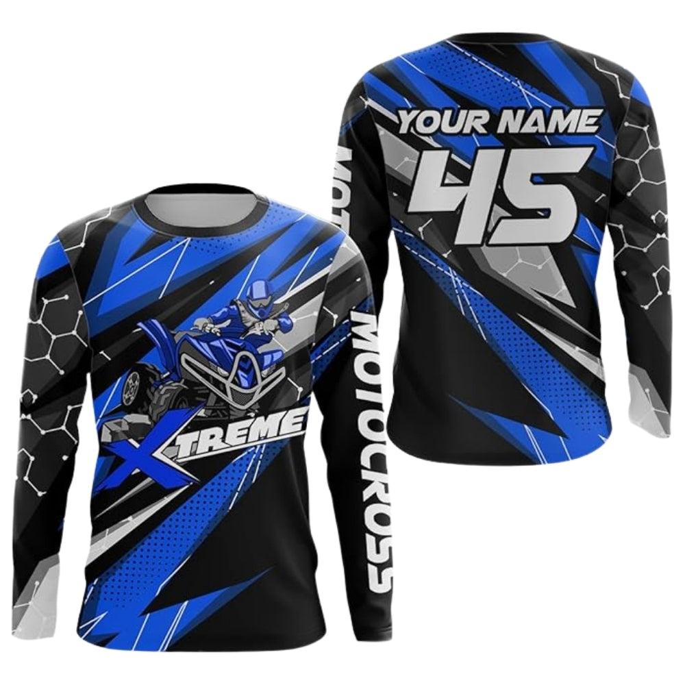 Custom Biker Motocross Black Yellow Long Sleeve Jersey Mens, Custom Dirt Bike Jerseys ME0065