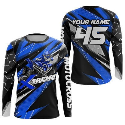 Custom Biker Motocross Black Yellow Long Sleeve Jersey Mens, Custom Dirt Bike Jerseys ME0065