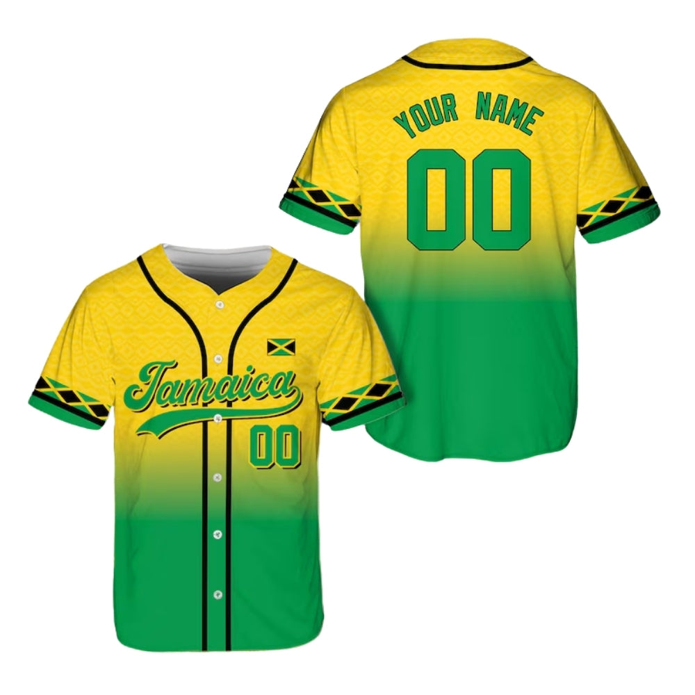 Custom Matching Jamaica Flag Family Baseball Jersey, Personalized Jamaica Matching Family Jerseys ET0724