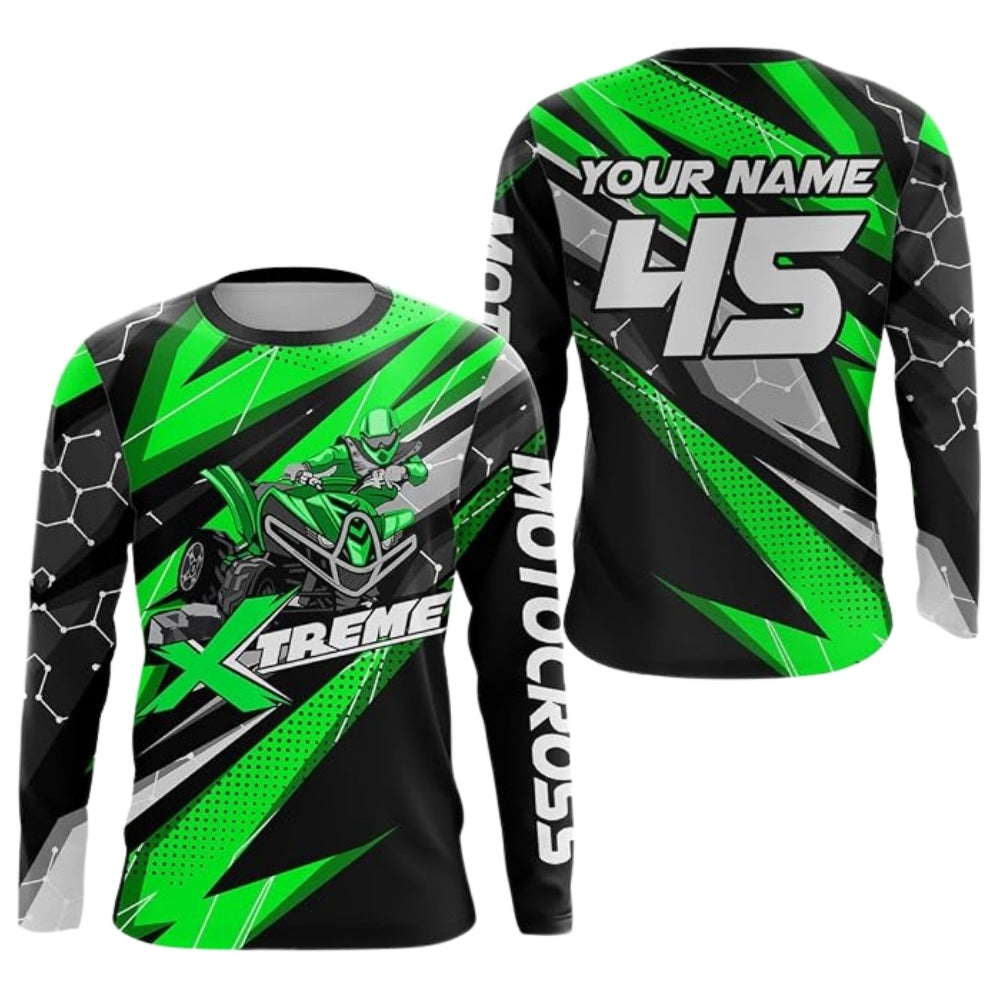 Custom Biker Motocross Black Yellow Long Sleeve Jersey Mens, Custom Dirt Bike Jerseys ME0065