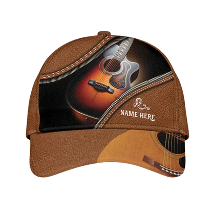Custom Name Guitar 3D Baseball Cap, Custom Guitar Hats For Music Lovers CP0138
