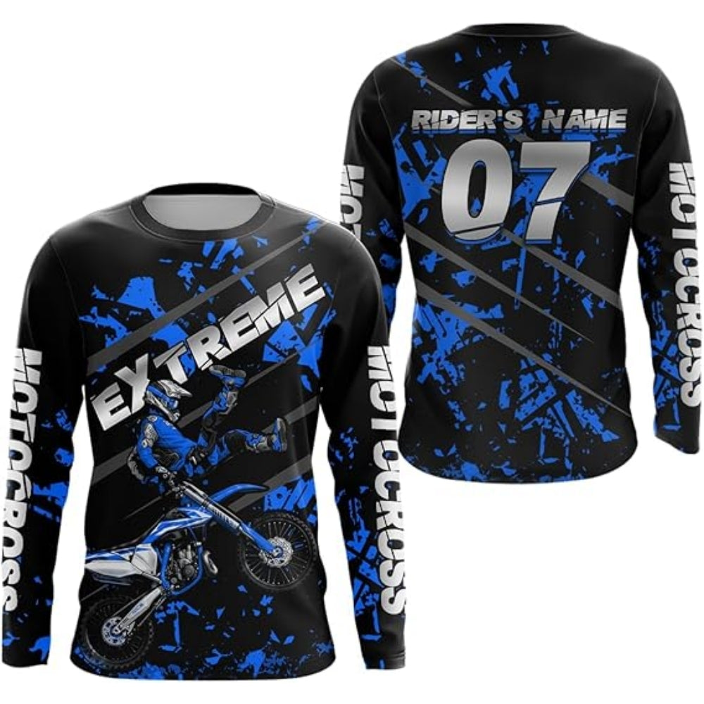 Custom Mens Green Motocross Riding Long Sleeve Shirts, Custom Motocross Shirts MZ0030