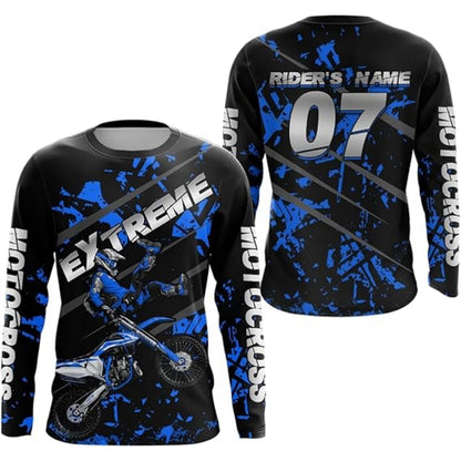 Custom Mens Green Motocross Riding Long Sleeve Shirts, Custom Motocross Shirts MZ0030