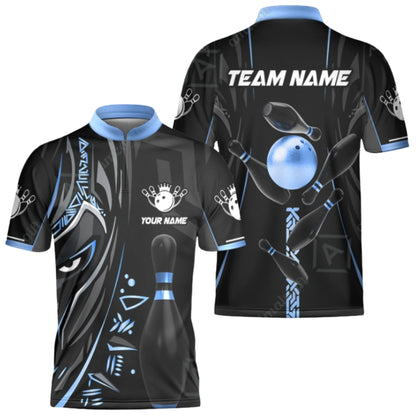 Custom Team Black And Gold Bowling Jersey For Men, Custom Men's Bowling Shirts BZ0362