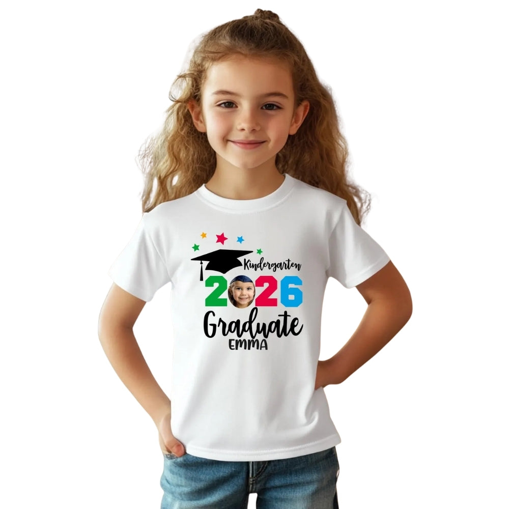 Proud Of A Kindergarten Graduate Custom Matching Family T Shirts, Custom Pre-K Graduation Matching Shirts For Family ET0450