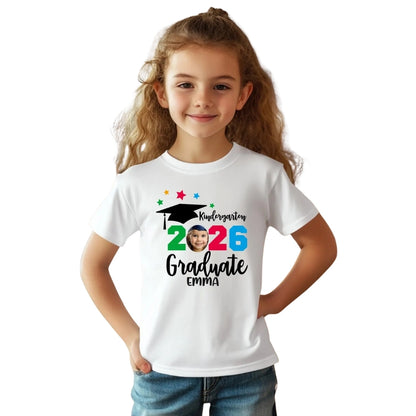Proud Of A Kindergarten Graduate Custom Matching Family T Shirts, Custom Pre-K Graduation Matching Shirts For Family ET0450