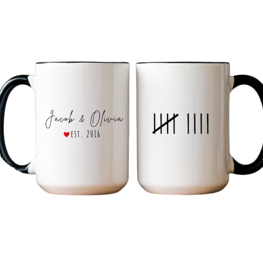 Personalized 9th Wedding Anniversary Mug, Personalized 9 Year Anniversary Mug WD0022