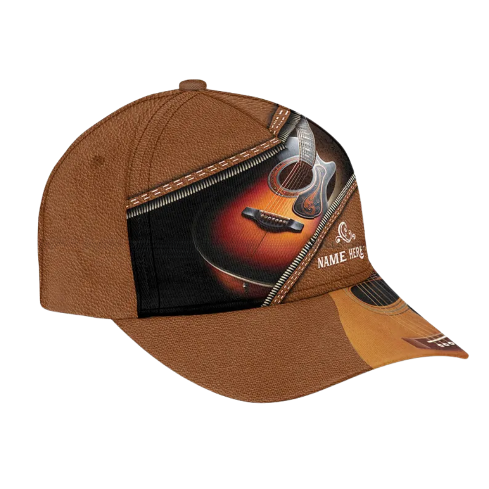 Custom Name Guitar 3D Baseball Cap, Custom Guitar Hats For Music Lovers CP0138