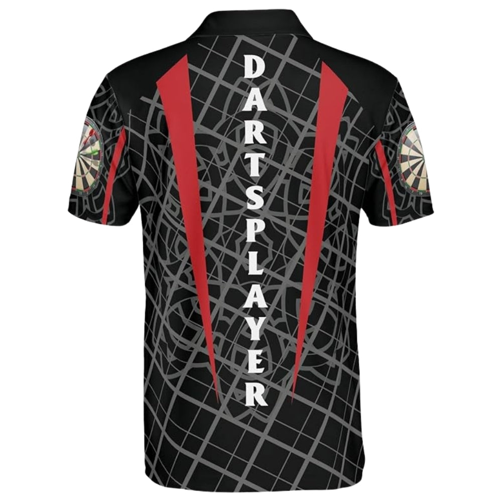 Custom Flame Darts Polo Shirt Mens, Custom Dart Players Shirts DZ0017