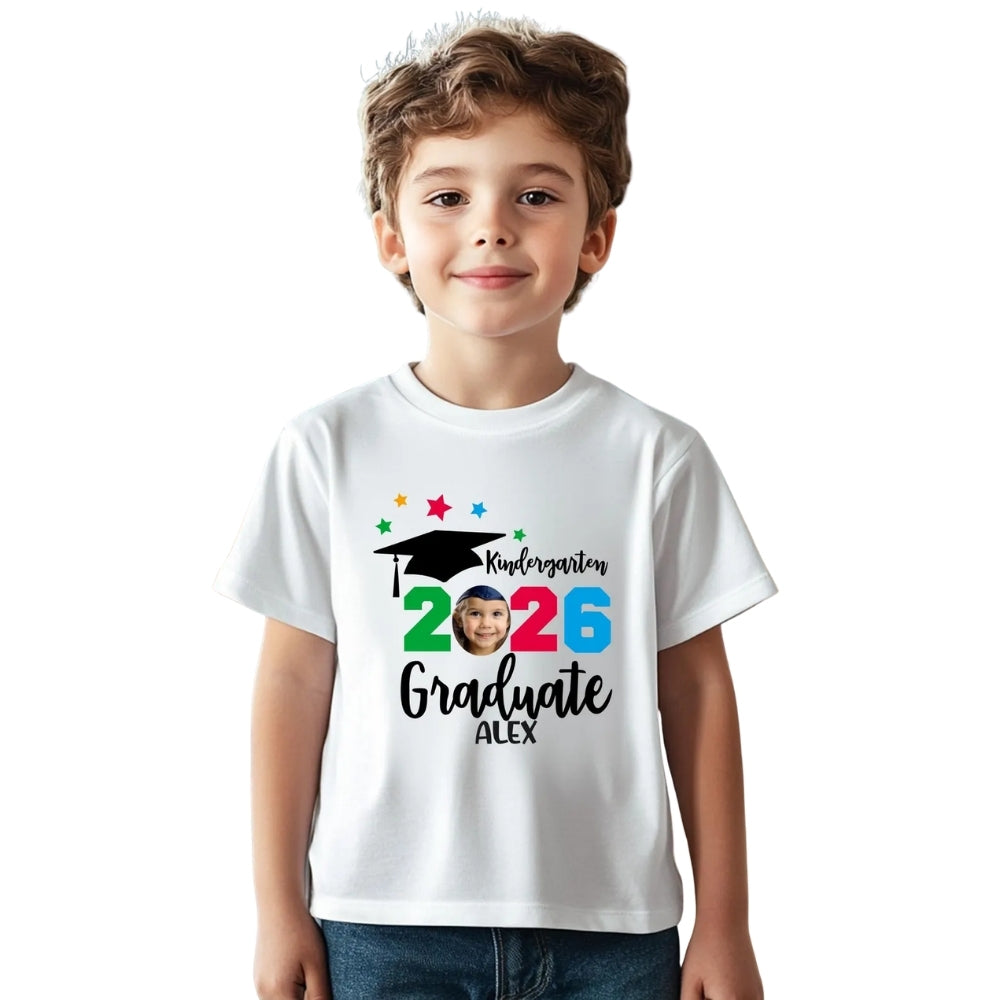 Proud Of A Kindergarten Graduate Custom Matching Family T Shirts, Custom Pre-K Graduation Matching Shirts For Family ET0450
