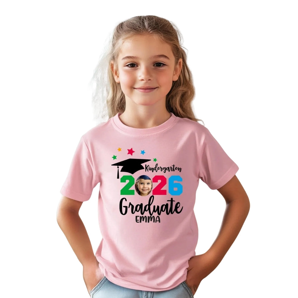 Proud Of A Kindergarten Graduate Custom Matching Family T Shirts, Custom Pre-K Graduation Matching Shirts For Family ET0450