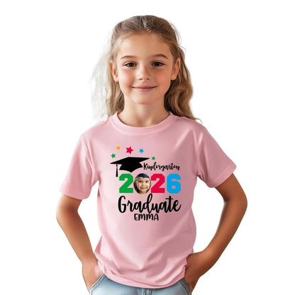 Proud Of A Kindergarten Graduate Custom Matching Family T Shirts, Custom Pre-K Graduation Matching Shirts For Family ET0450