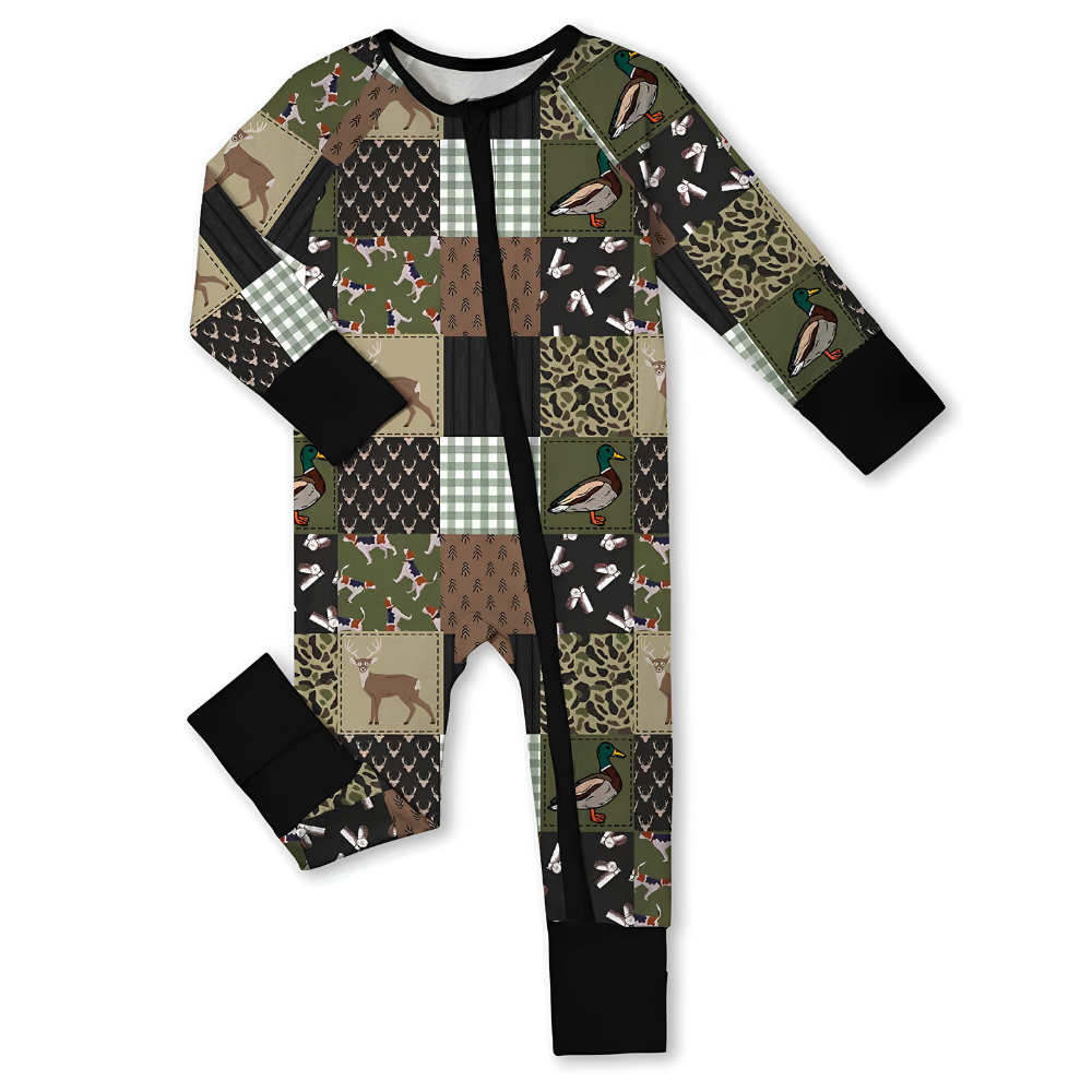 Hunting Camo Baby Convertible Zippy Romper, Hunting Lover Convertible Romper Baby BB0618