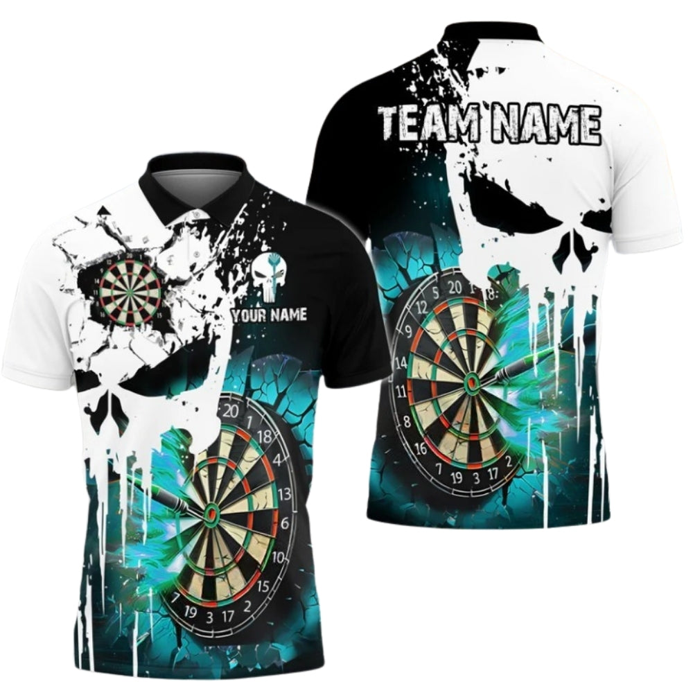Custom Skull Darts Polo Shirts For Men, Custom Skull Dart Team Shirts DZ0045