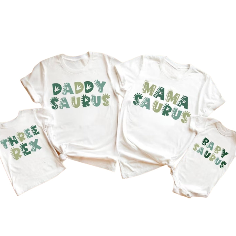 Dadasaurus Mamasaurus Matching Dinosaur Family T Shirt, Custom Dinosaur Matching Shirts For Family ET0160