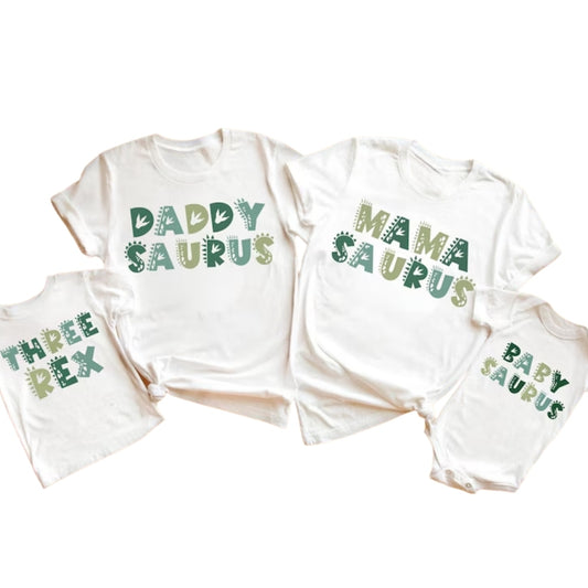 Dadasaurus Mamasaurus Matching Dinosaur Family T Shirt, Custom Dinosaur Matching Shirts For Family ET0160