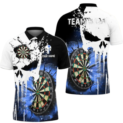 Custom Skull Darts Polo Shirts For Men, Custom Skull Dart Team Shirts DZ0045
