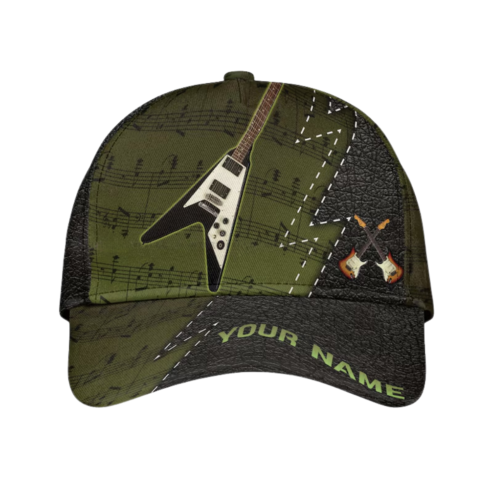 Custom Electric Guitar 3D Baseball Cap, Custom Guitar Hats Caps For Music Lovers CP0139
