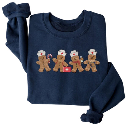 Gingerbread Nurse Christmas Sweatshirt, Nurse Xmas Sweatshirt 2D0645