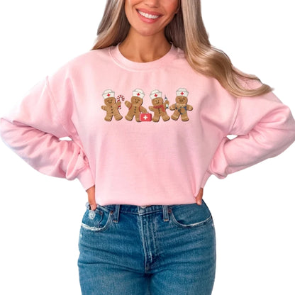 Gingerbread Nurse Christmas Sweatshirt, Nurse Xmas Sweatshirt 2D0645