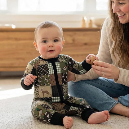 Hunting Camo Baby Convertible Zippy Romper, Hunting Lover Convertible Romper Baby BB0618