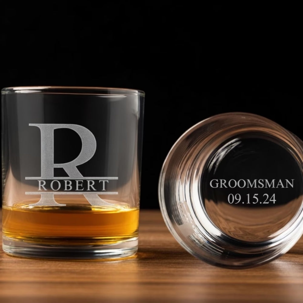 Custom Whiskey Glasses Groomsmen, Custom Best Man Groomsmen Proposal Whiskey Glass WD0109