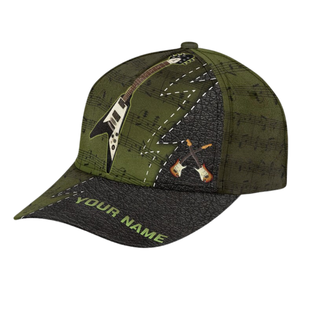 Custom Electric Guitar 3D Baseball Cap, Custom Guitar Hats Caps For Music Lovers CP0139