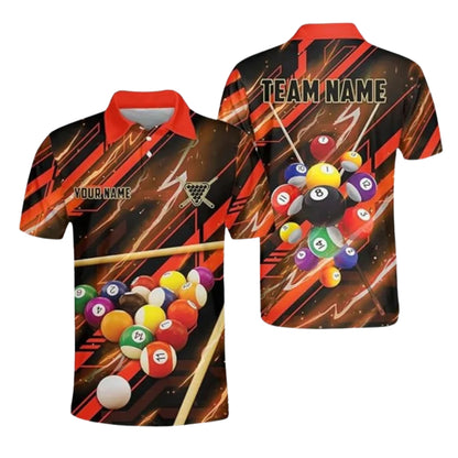 Custom Team Red Billiard Polo Shirts For Mens, Custom Billiard Shirts BIZ0189