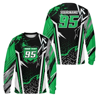 Custom Name And Number Motocross Long Sleeve Mens Jersey Blue Black, Custom Dirt Bike Jerseys ME0064