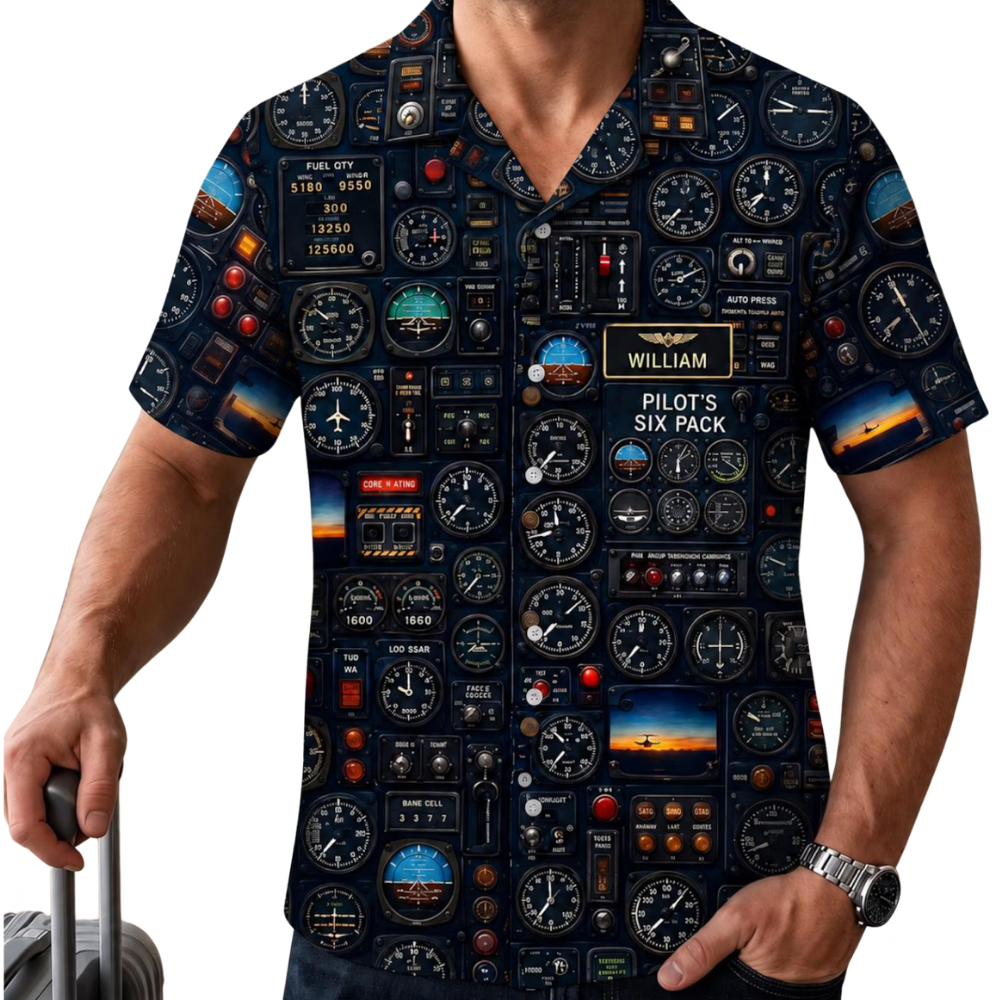 Custom Pilot Hawaiian Shirt For Men, Personalized Pilot Hawaiian Shirt HE0776