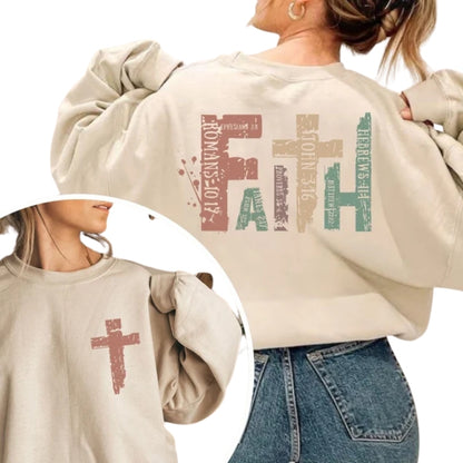 Retro Faith Bible Verse Sweatshirt, Christian Religious Sweatshirt 2D0303