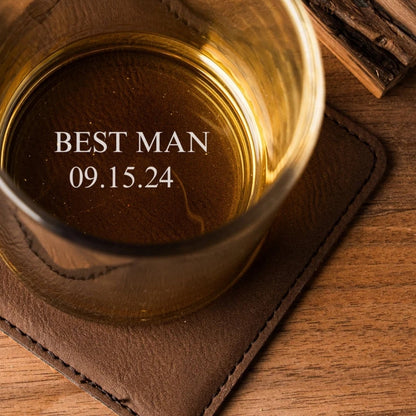 Custom Whiskey Glasses Groomsmen, Custom Best Man Groomsmen Proposal Whiskey Glass WD0109