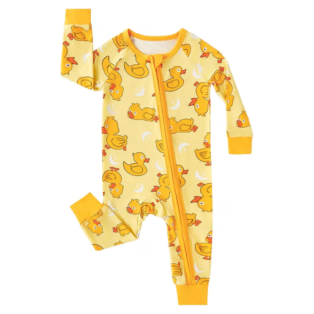 Yellow Duck Baby Convertible Zippy Romper, Duck Baby Romper Convertible BB0444