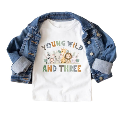 Young Wild And Three Custom Wild Birthday Matching T Shirts For Family, Custom Birthday Family Shirts ET0308