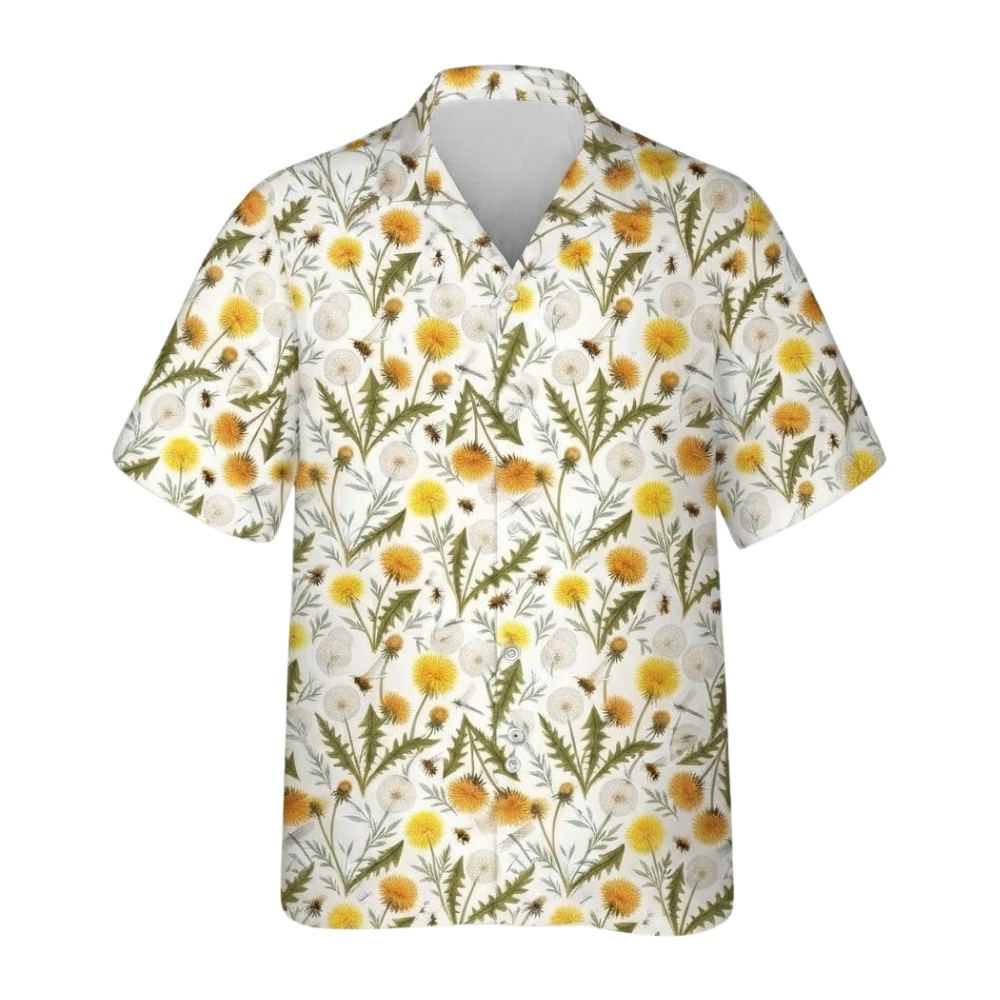 Dandelion Flower Hawaiian Shirts For Women, Floral Hawaiian Shirts HE0529