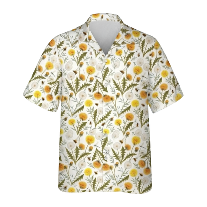 Dandelion Flower Hawaiian Shirts For Women, Floral Hawaiian Shirts HE0529