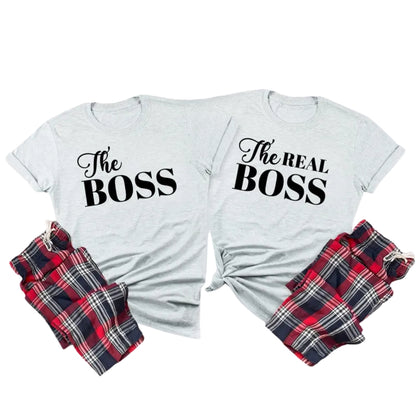 The Boss The Real Boss Matching His And Her T Shirt, Boss Couple Matching Shirts ET0818