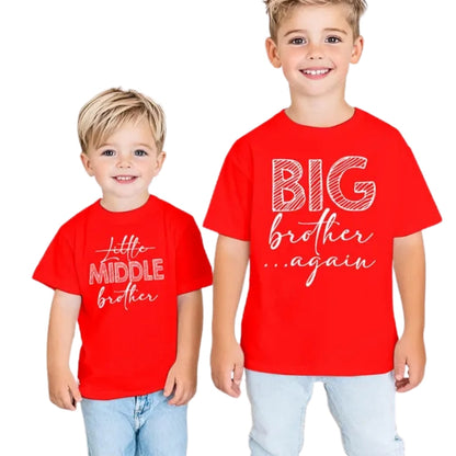 Big Brother Again Little Middle Brother Matching Baby Announcement T Shirt For Siblings, Pregnancy Announcement Matching Family Shirts ET0224