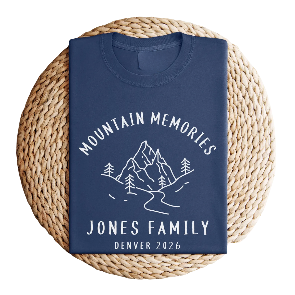 Moutain Memories Custom Camping Family Matching T Shirts, Personalized Camping Vacation Family Shirts ET1236