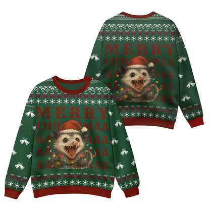 Overstimulated But Festive Possum Ugly Christmas Sweater, Funny Christmas Sweatshirt For Possum Lover 2D1227