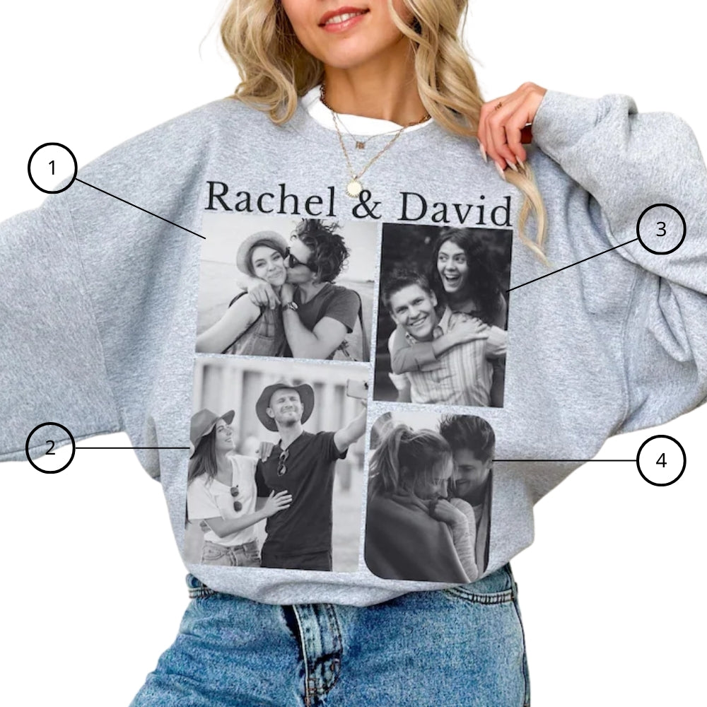 Custom Couples Photo Collage Sweatshirt, Custom Valentine's Day Sweatshirt 2D0854