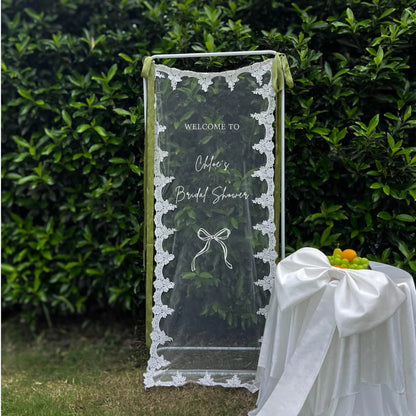 Personalized Lace Welcome Bridal Shower Banner, Custom Lace Welcome Banner For Bridal Party WD0240