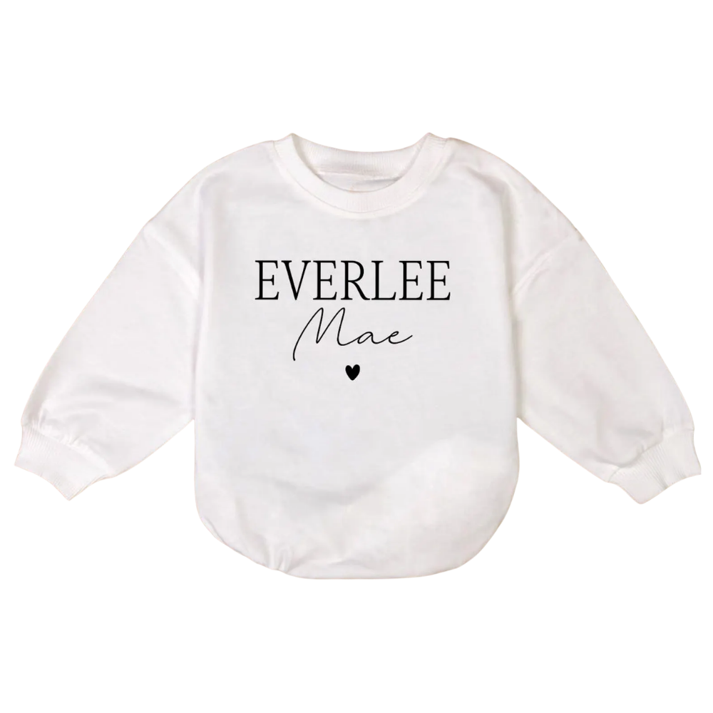 Custom Name Baby Romper Sweatshirt, Personalized Baby Romper Sweatshirt BB0027