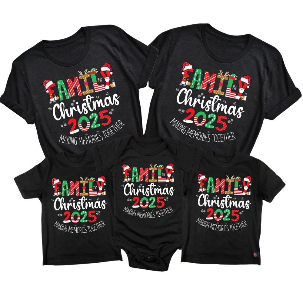 Custom Family Christmas Making Memories Together Matching T Shirt, Custom Christmas Family Shirts ET1177
