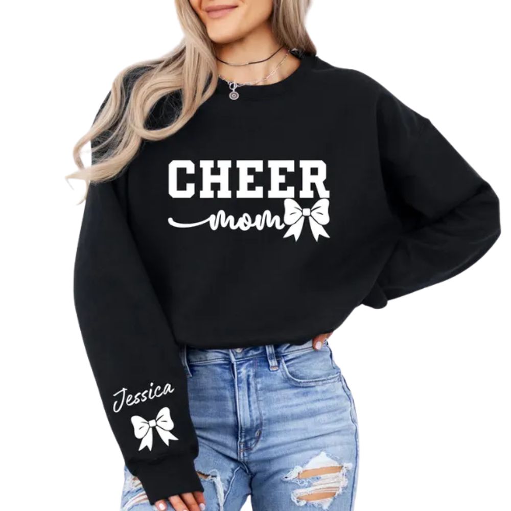 Custom Cheer Mom Sweatshirt, Custom Cheerleading Sweatshirts For Cheer Moms 2D0011