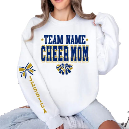 Custom Cheer Team Mom Sweatshirts With Bling, Custom Cheer Mom Sweatshirts 2D0015