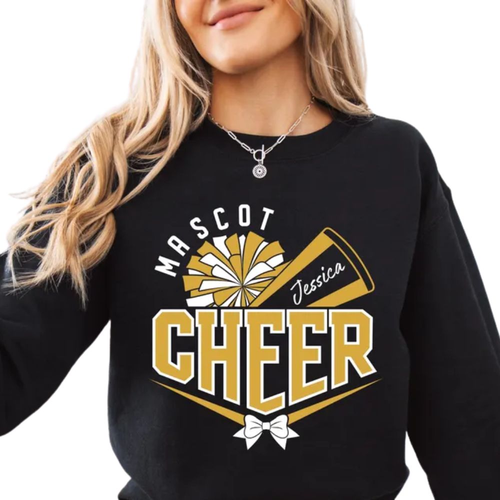 Custom Pink Cheer Mascot Sweatshirt, Custom Cheerleading Sweatshirts 2D0024