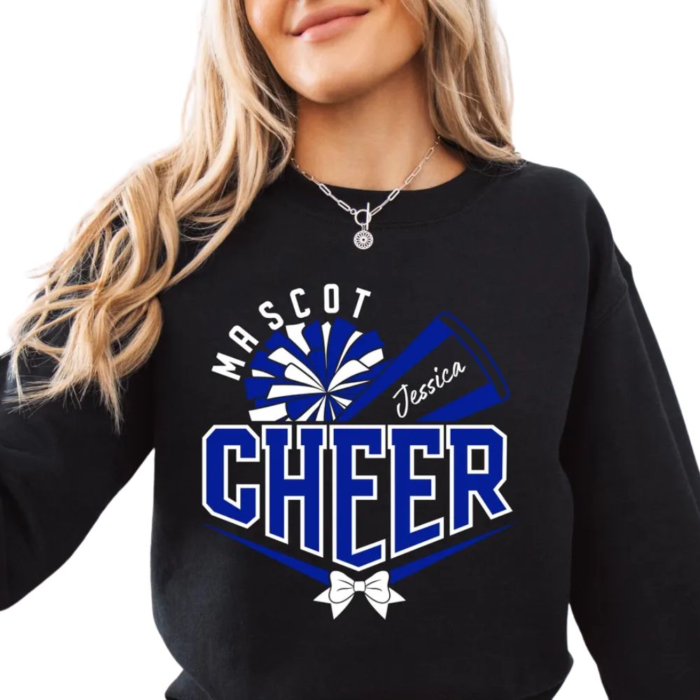 Custom Pink Cheer Mascot Sweatshirt, Custom Cheerleading Sweatshirts 2D0024