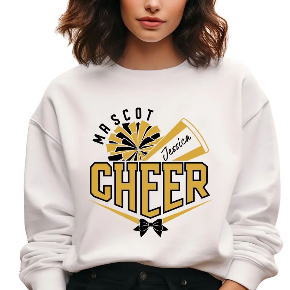 Custom Pink Cheer Mascot Sweatshirt, Custom Cheerleading Sweatshirts 2D0024