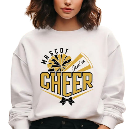 Custom Pink Cheer Mascot Sweatshirt, Custom Cheerleading Sweatshirts 2D0024